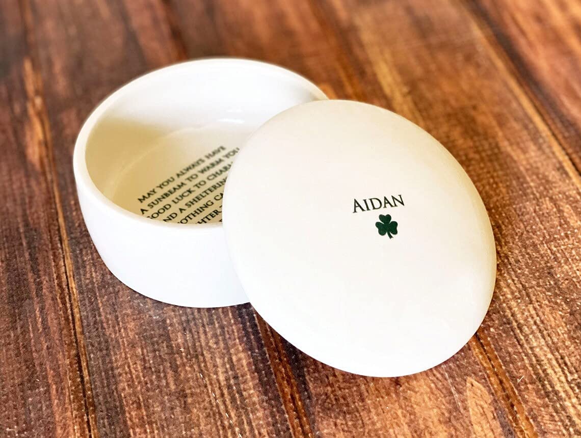 Personalized Round Keepsake Box with Irish Blessing