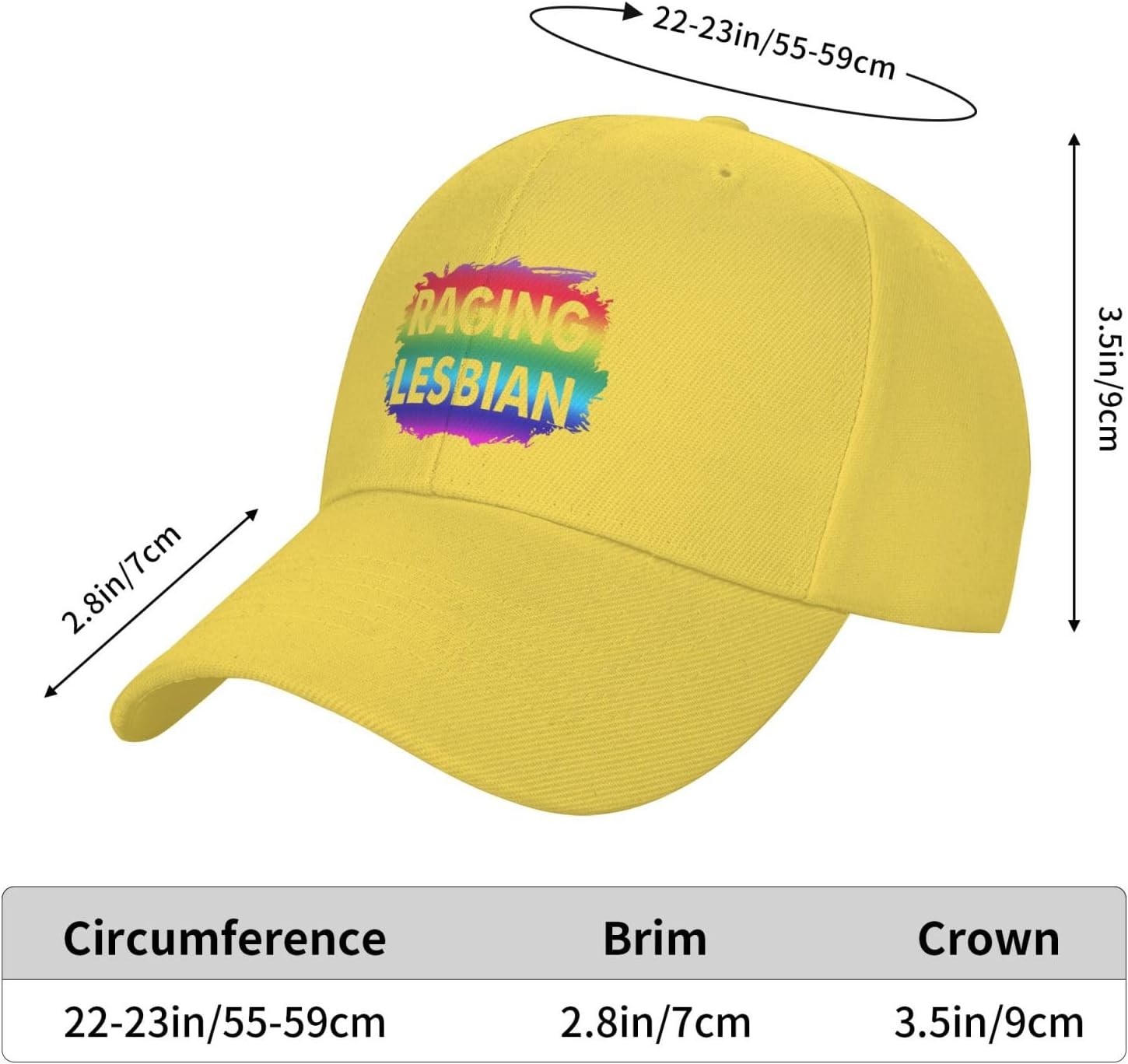 Raging Lesbian Curved Brim Snapback Hat for Men Women