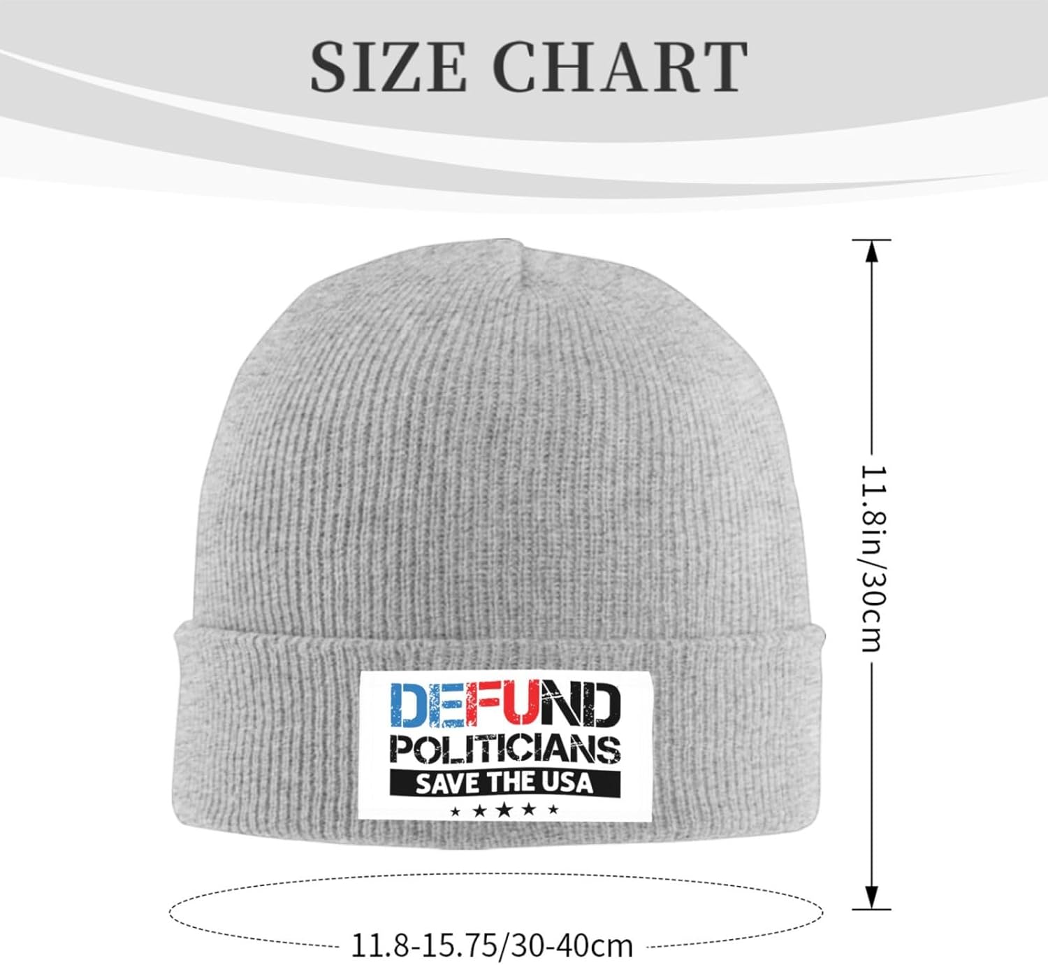 Generic Defund Politicians Winter Warm Knit Hat