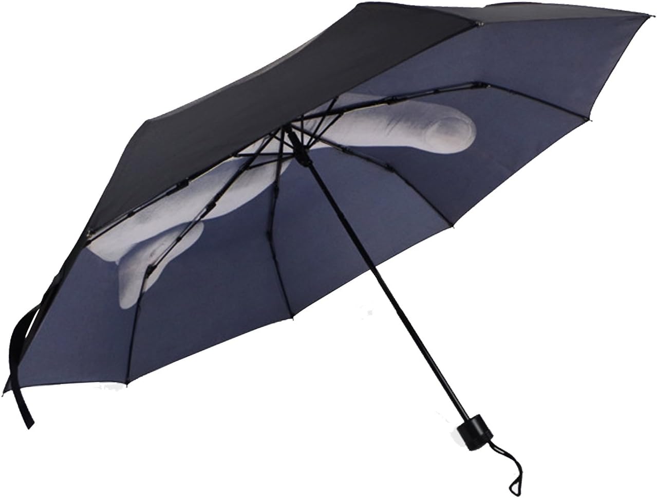 Uooiu TinaWood Funny Middle Finger Umbrella Black