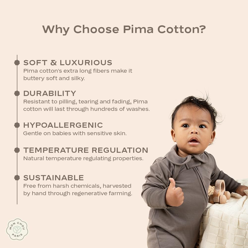 MON CHOU Organic Cotton Ribbed Joggers for Baby