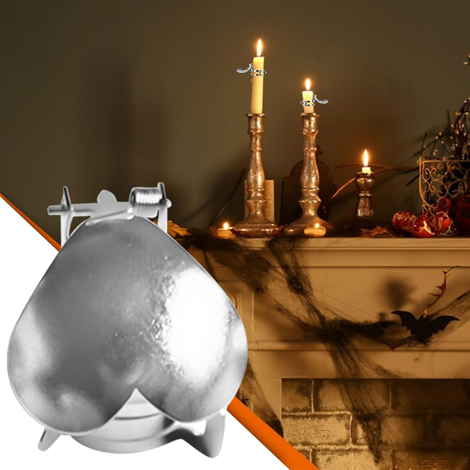 12Pcs Automatic Candle Snuffer Kit with Silver Heart Design