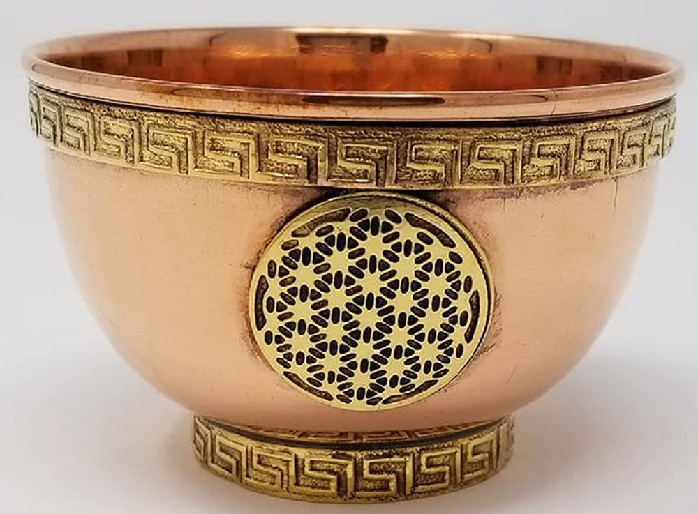 Flower of Life Copper Offering Bowl 3 1