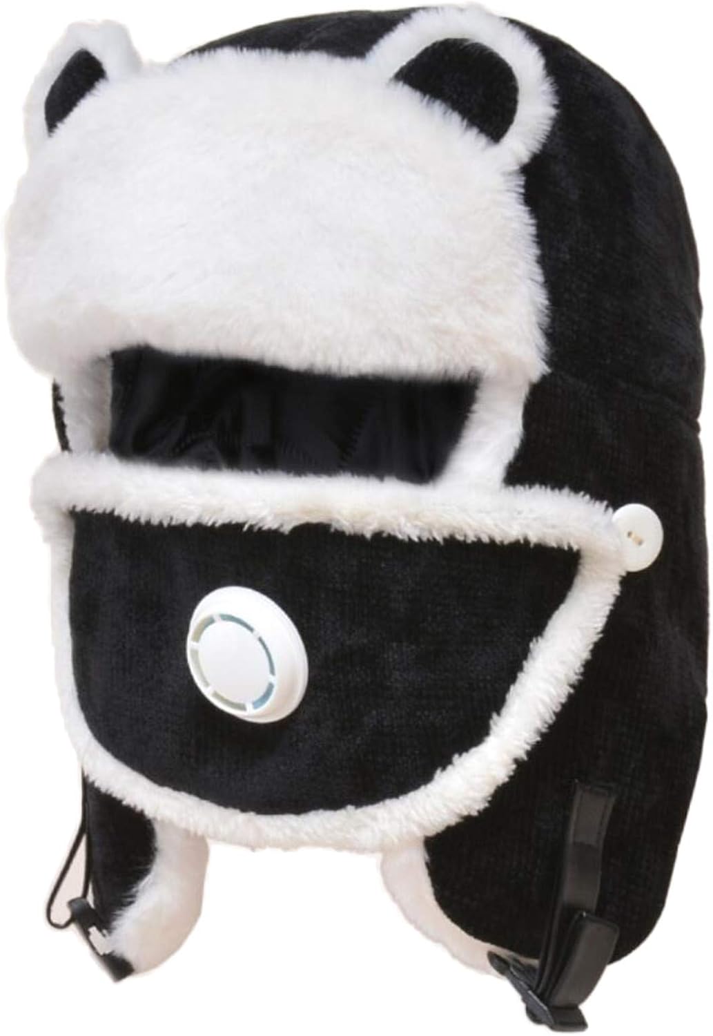 MioCloth Kids Panda Faux Fur Winter Hat with Mask