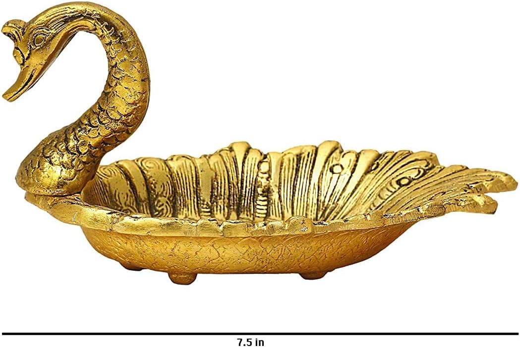 ECH Ethnic Choice Metal Swan Decorative Bowl Gold