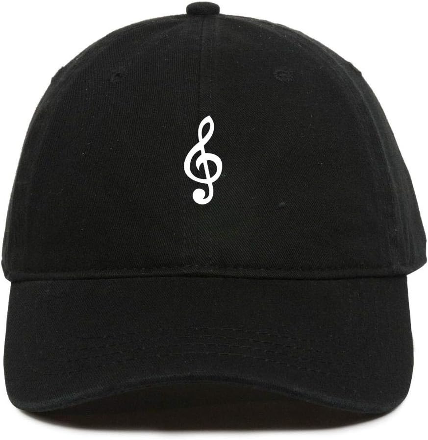 Tech Mrkt Music Note Baseball Cap Embroidered Cotton Adjustable Dad Hat