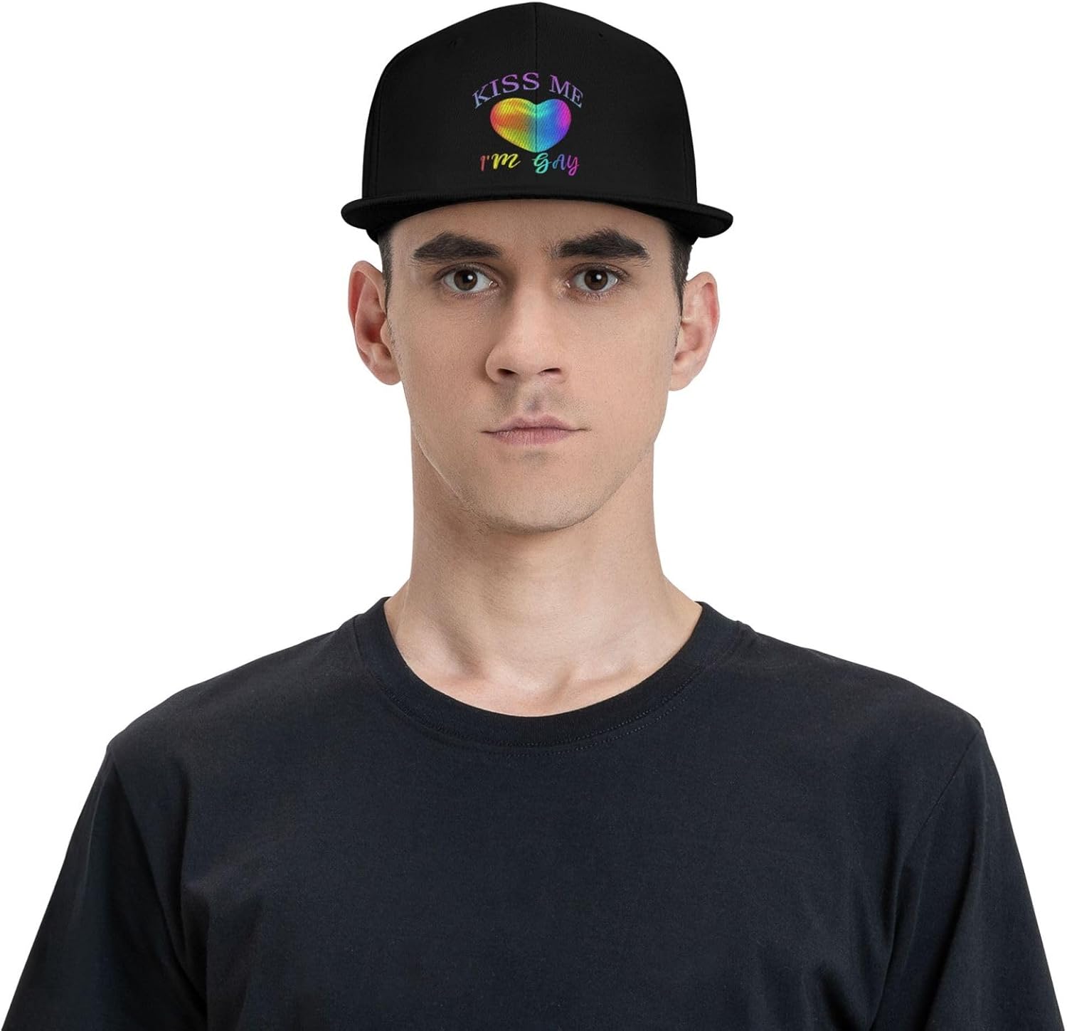 Baseball Cap Kiss Me Im Gay Black Adjustable