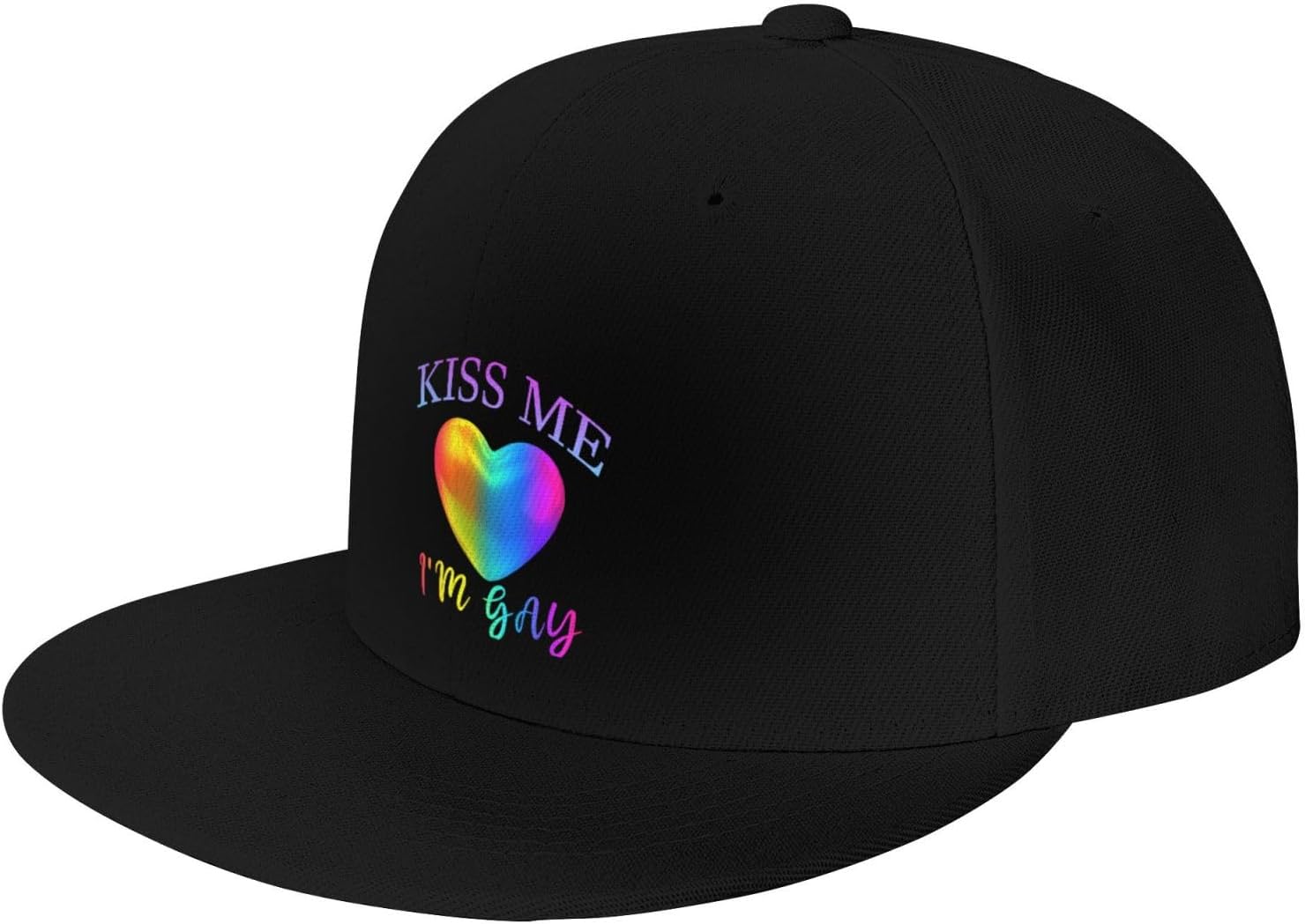 Baseball Cap Kiss Me Im Gay Black Adjustable