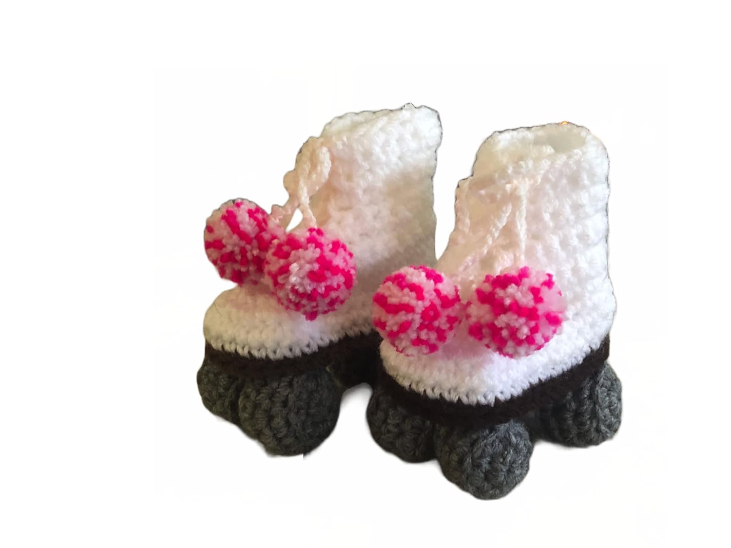 Roller Skate Baby Booties Pink Confetti