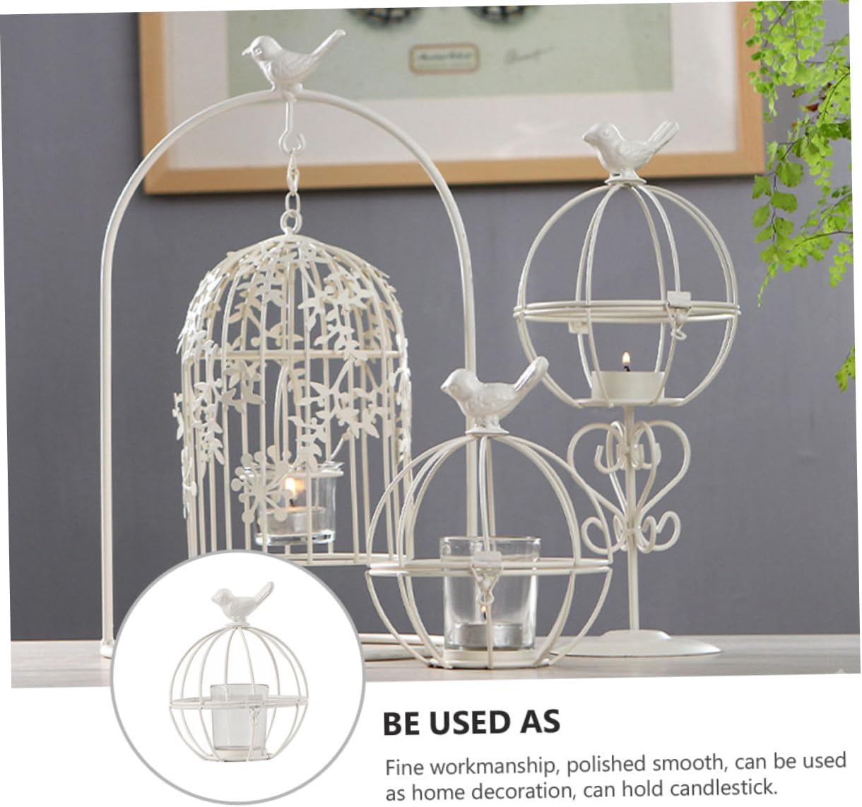 ABOOFAN Iron Candlestick Holder with Glass Bowl