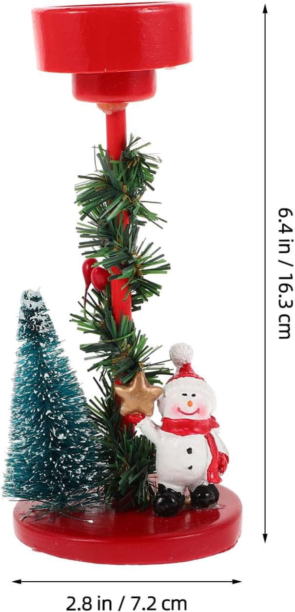 Exquisite Resin Snowman Candle Holder Winter Wedding Decor 1