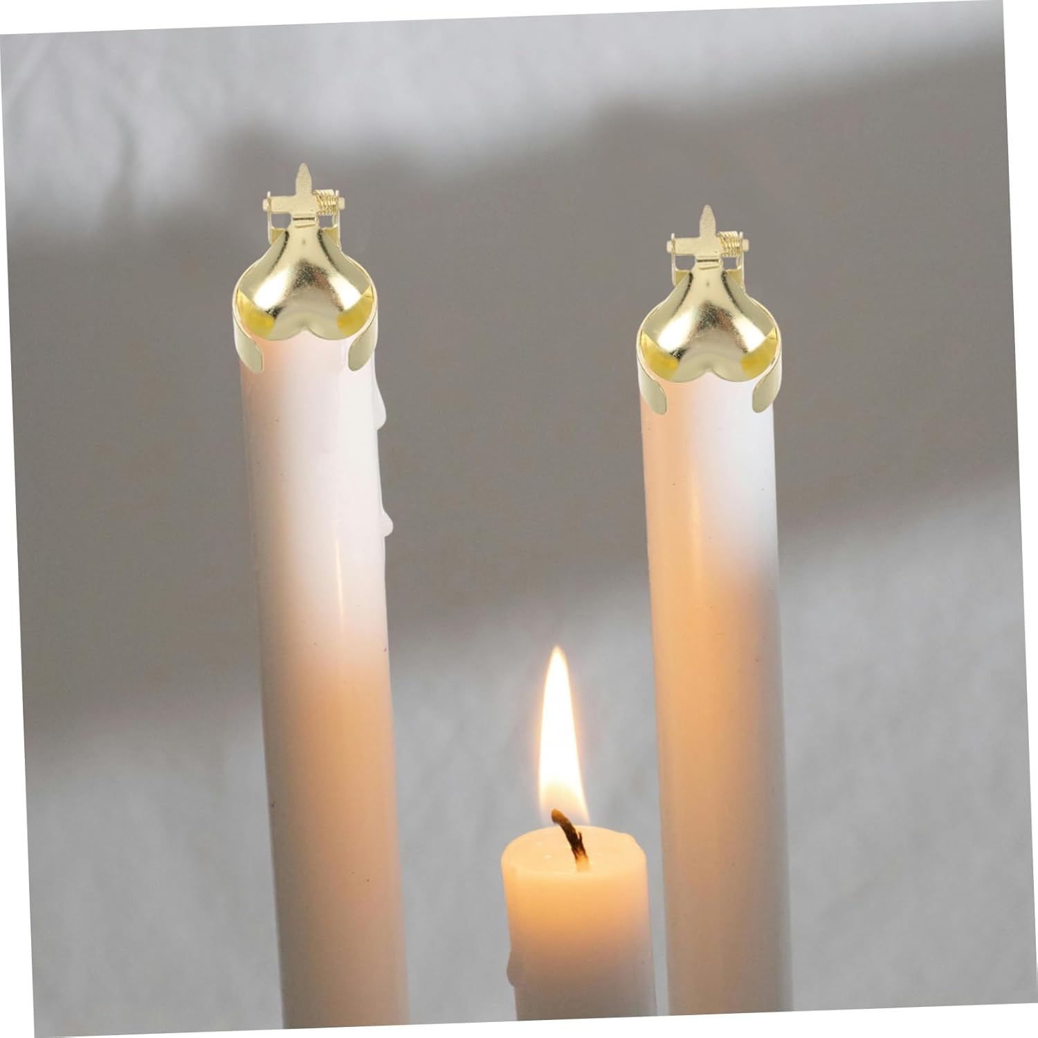 Holibanna 2Pcs Heart Shaped Metal Candle Snuffer
