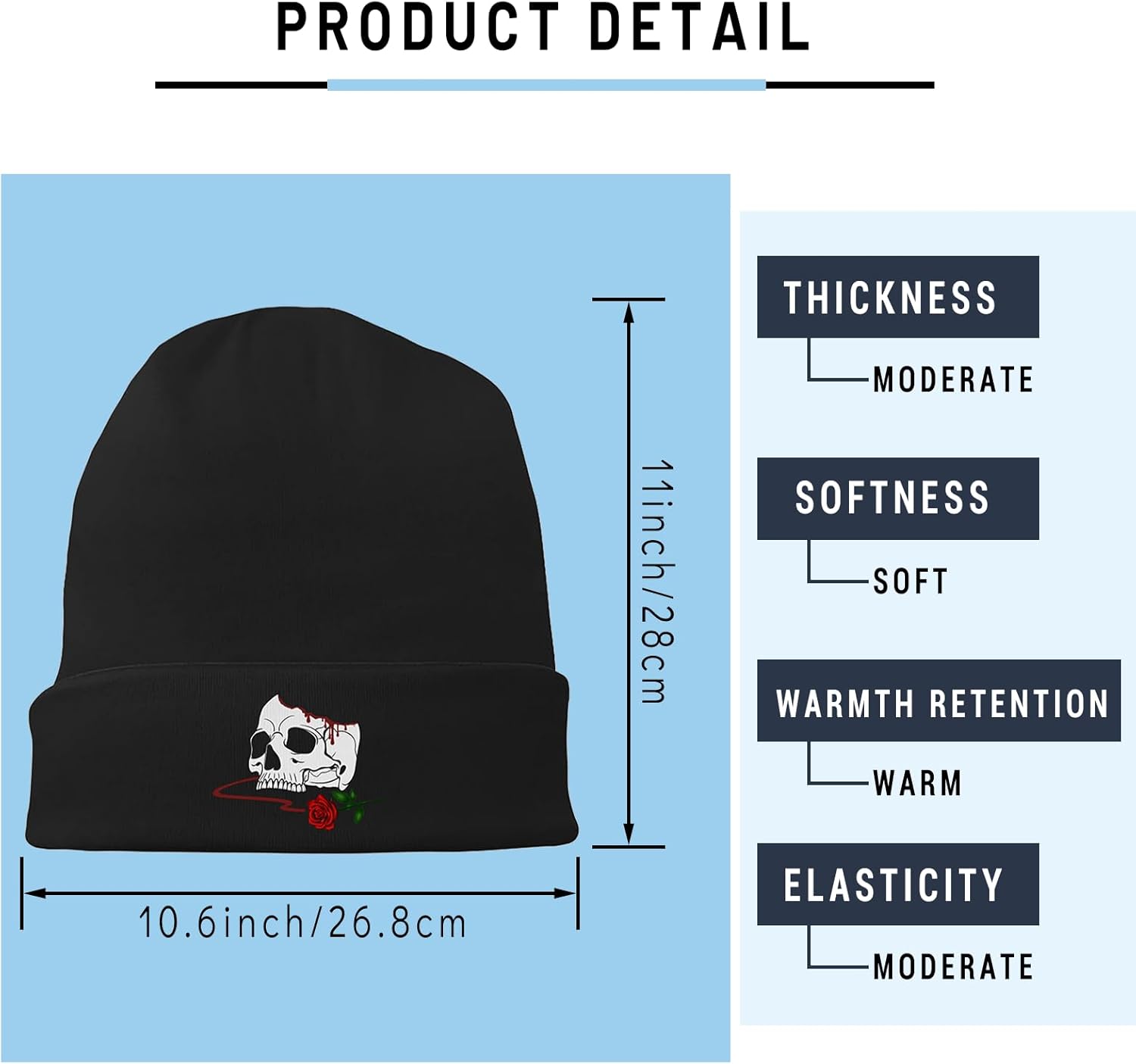 Tijeyi Skull Beanies for Winter Warm Hats Men and Boys
