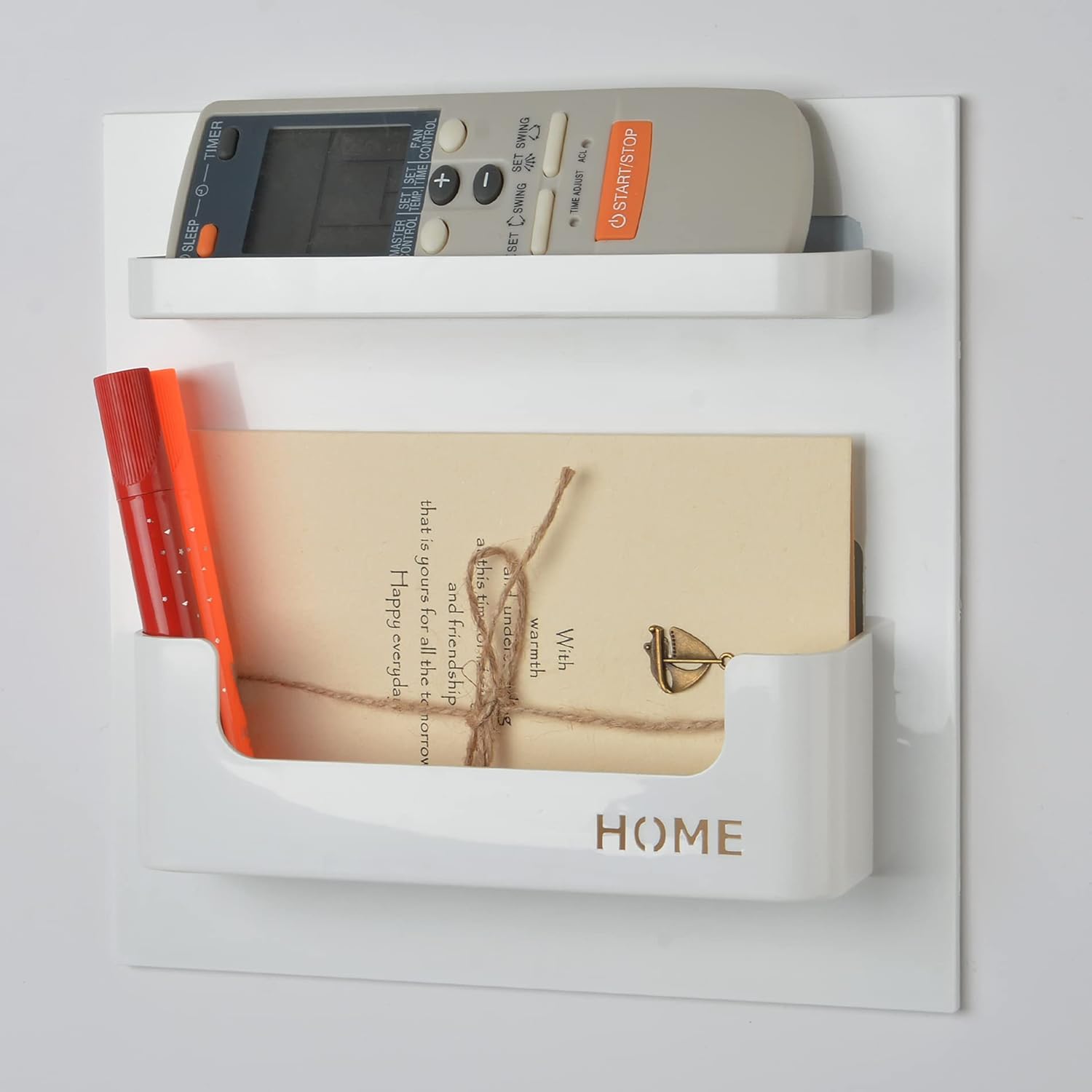 MATIMASU Bedside Shelf Organizer - Wall Mounted 87 x 87 x 2 Inches White