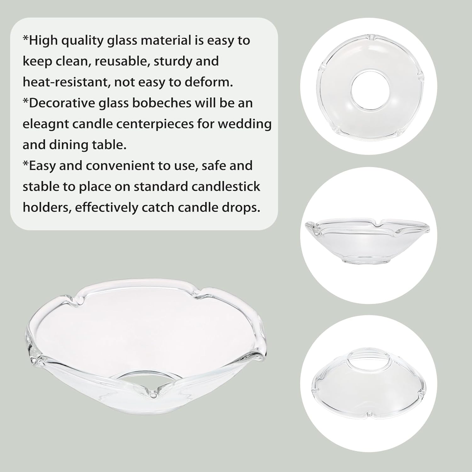 OwnMy 2PCS Glass Candle Drip Protectors