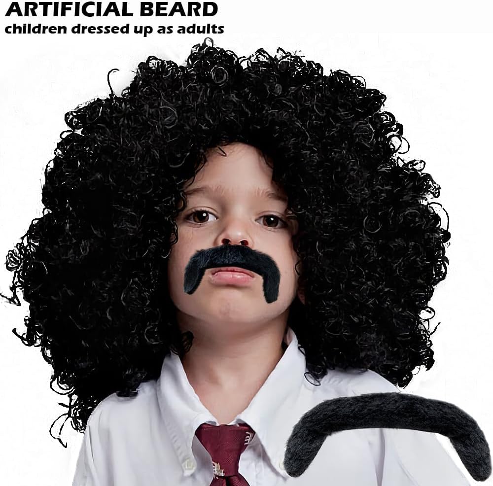 4PCS Self-Adhesive Fake Mustache for 60s 70s Costume