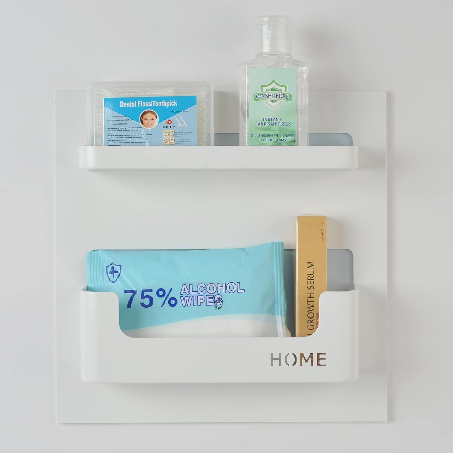 MATIMASU Bedside Shelf Organizer - Wall Mounted 87 x 87 x 2 Inches White