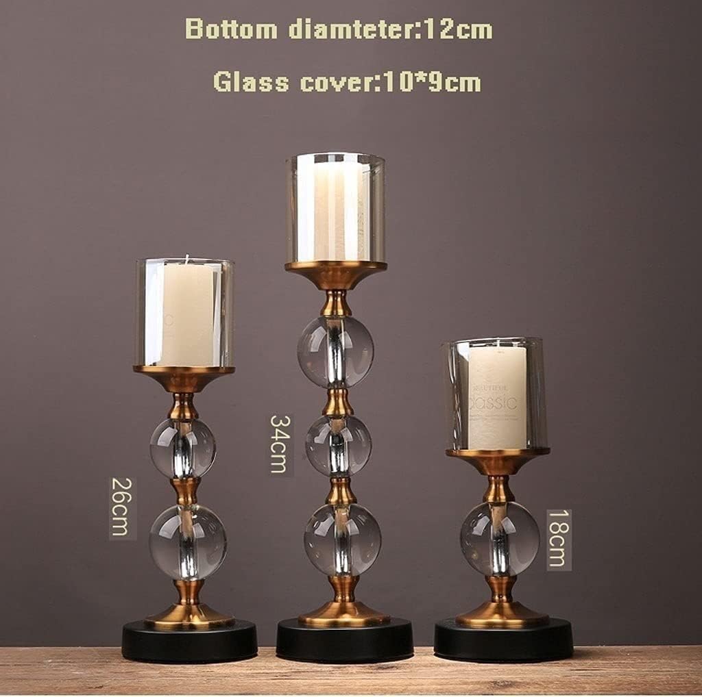 Candelabra Candlestick Holders with Glass Covers
