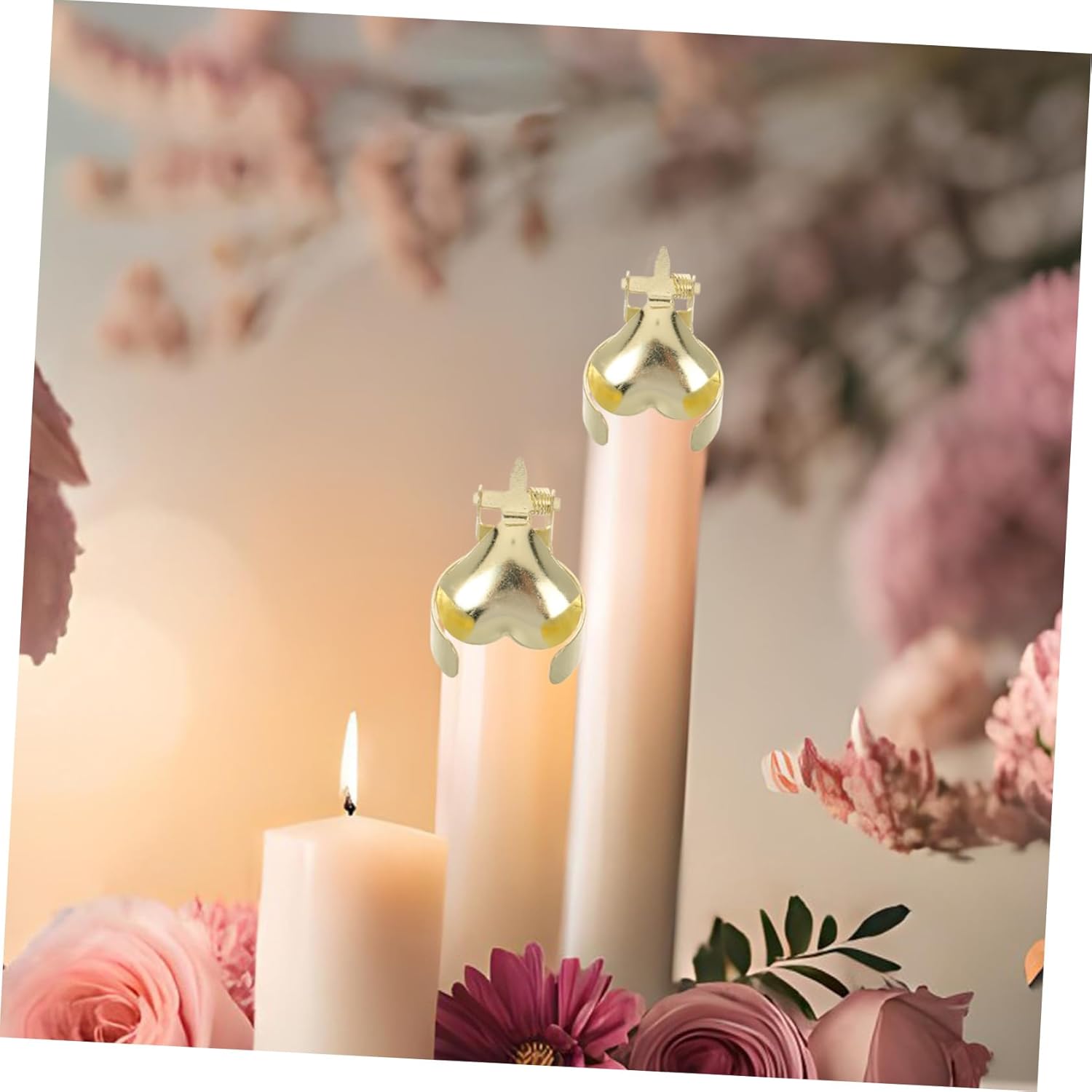 Alipis 2Pcs Heart Shaped Metal Candle Snuffer Reusable