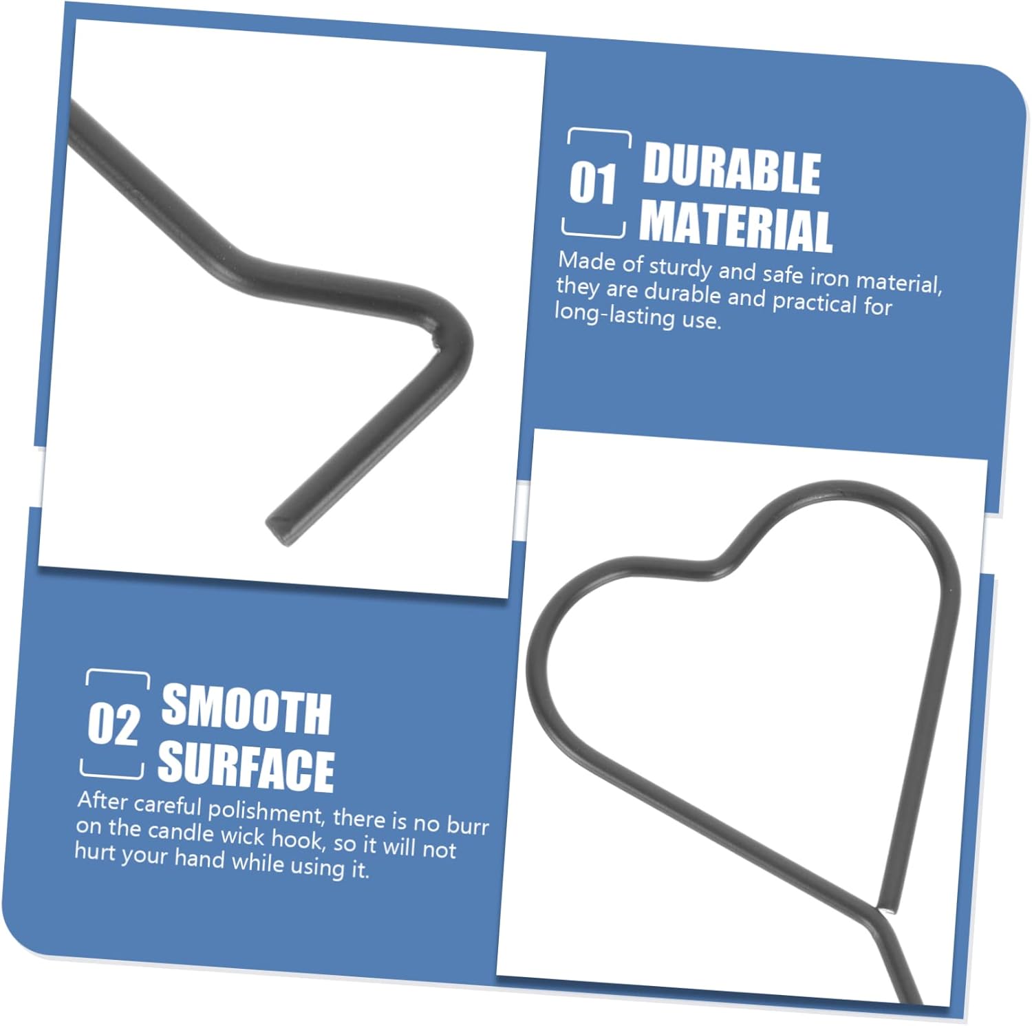 Luxshiny 4pc Heart Shape Candle Wick Hooks