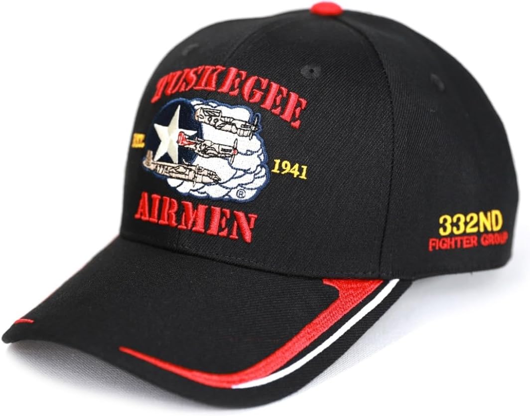 Big Boy Tuskegee Airmen S164 Mens Black Cap - Adjustable