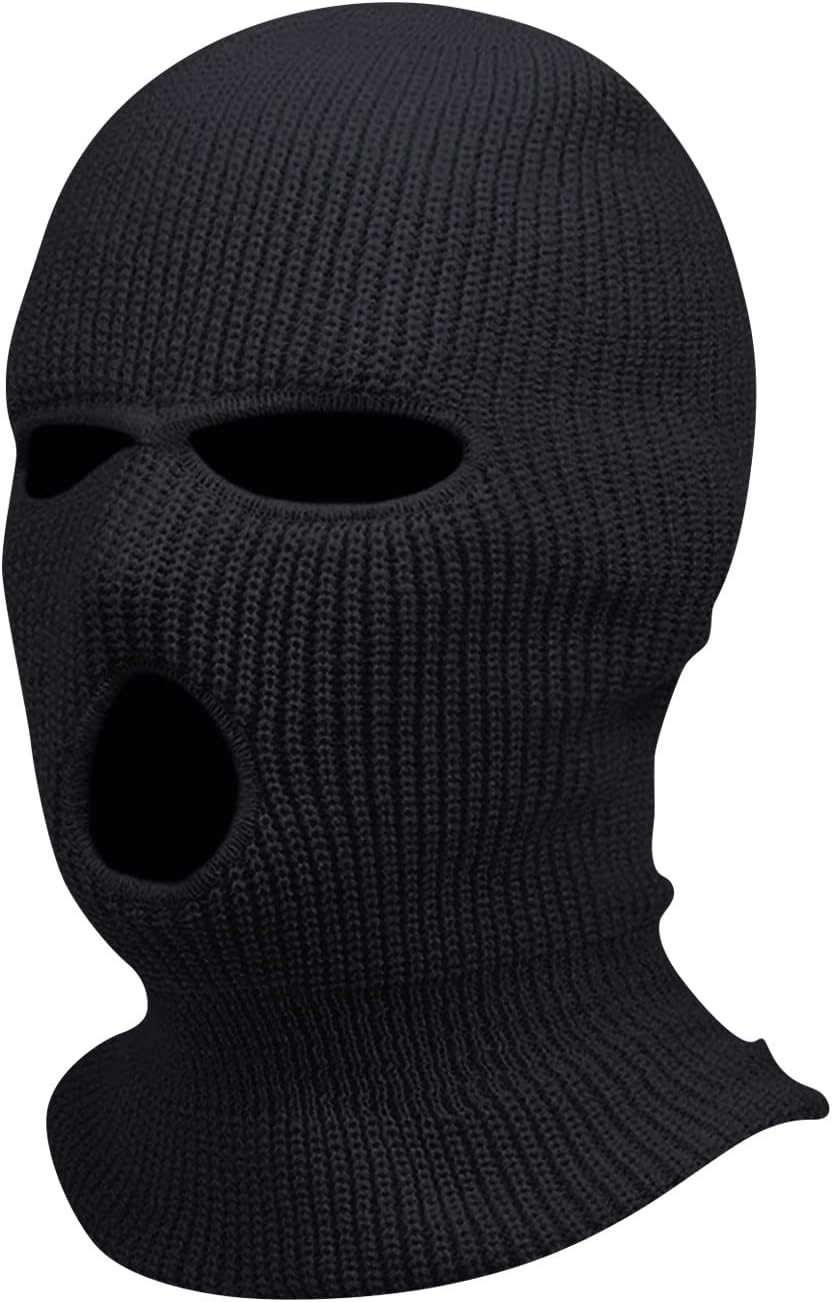 3 Hole Winter Knitted Mask Warm Balaclava for Skiing and Cycling