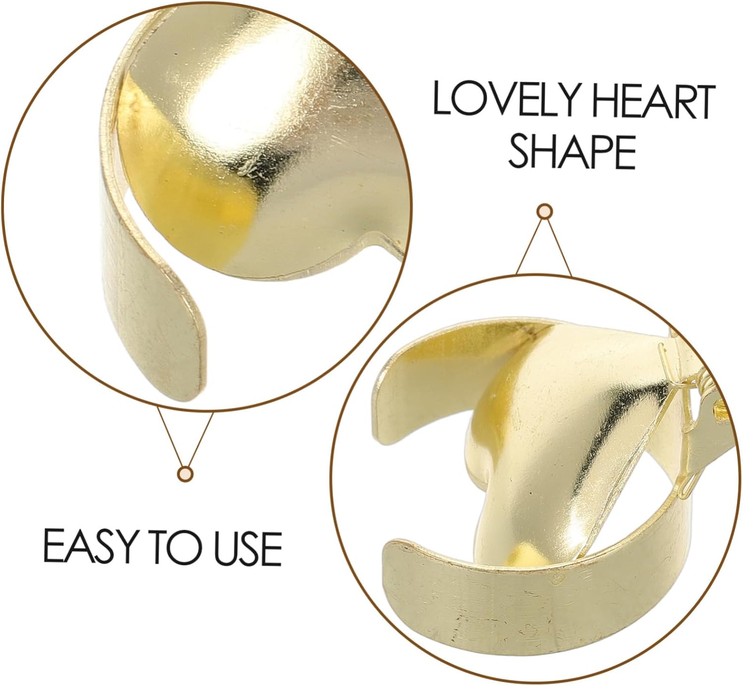Cabilock Heart Shaped Metal Candle Snuffer Tool Set