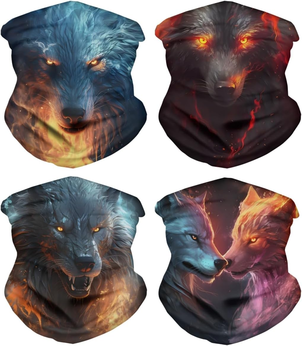 GLUDEAR Wolf 3D Print Balaclava Face Scarf for Men Women