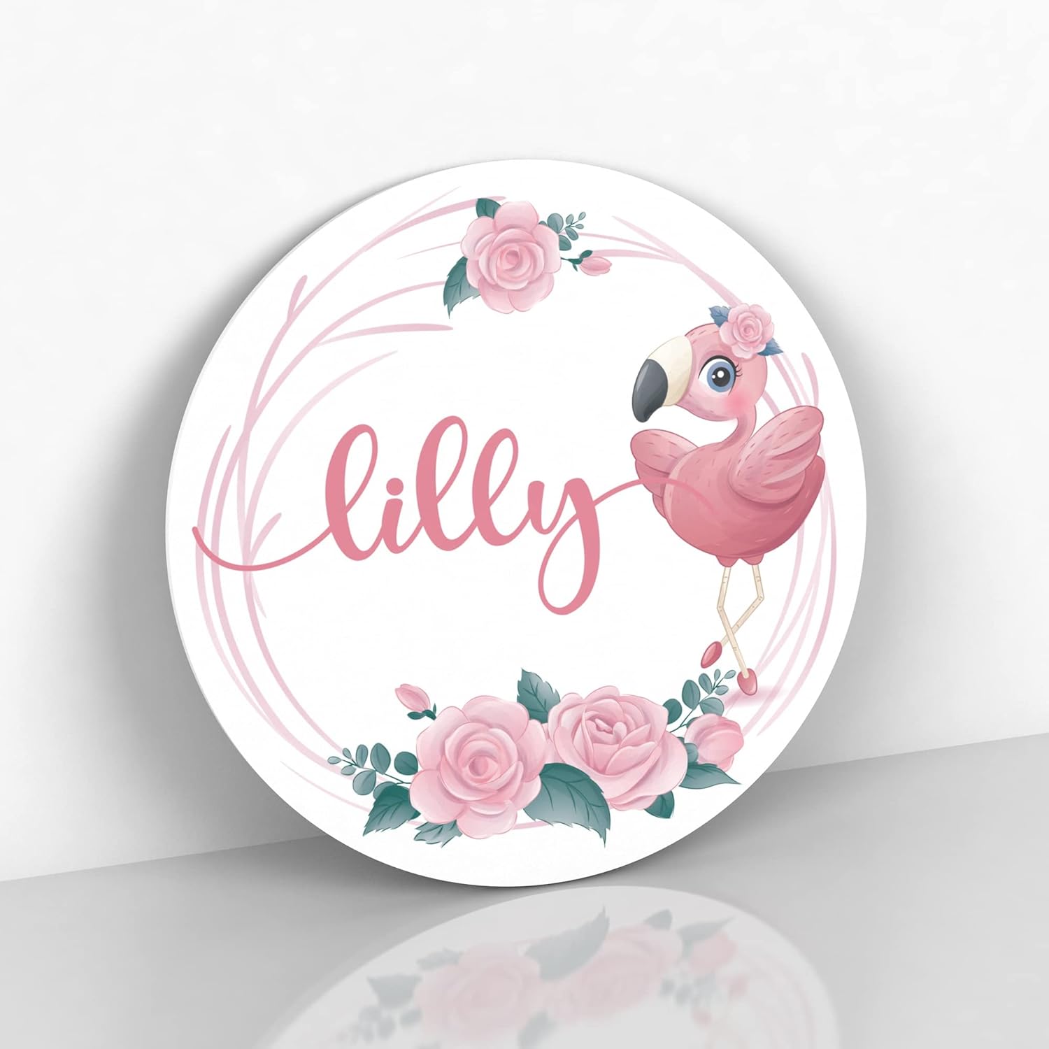 Letters by Leslie Floral Flamingo Name Sign 24 Inch 1