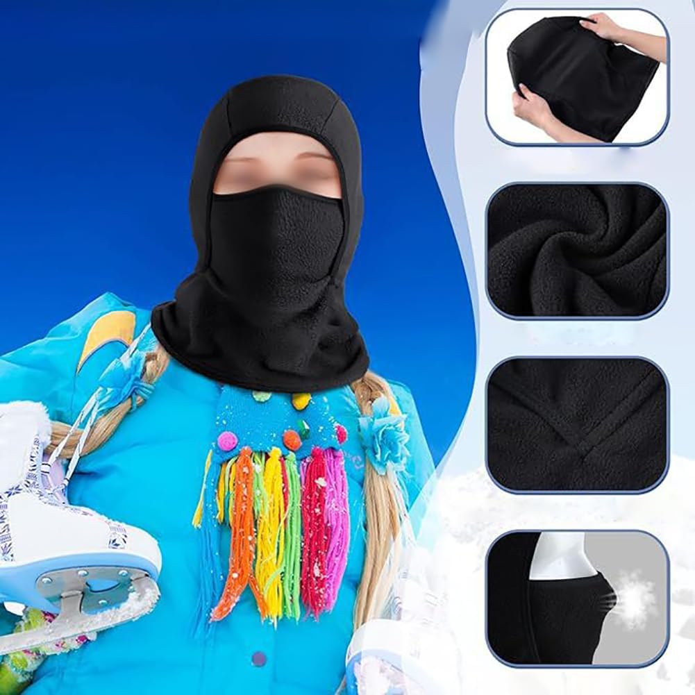 GSHLLO Kids Navy Blue Fleece Ski Mask Neck Warmer