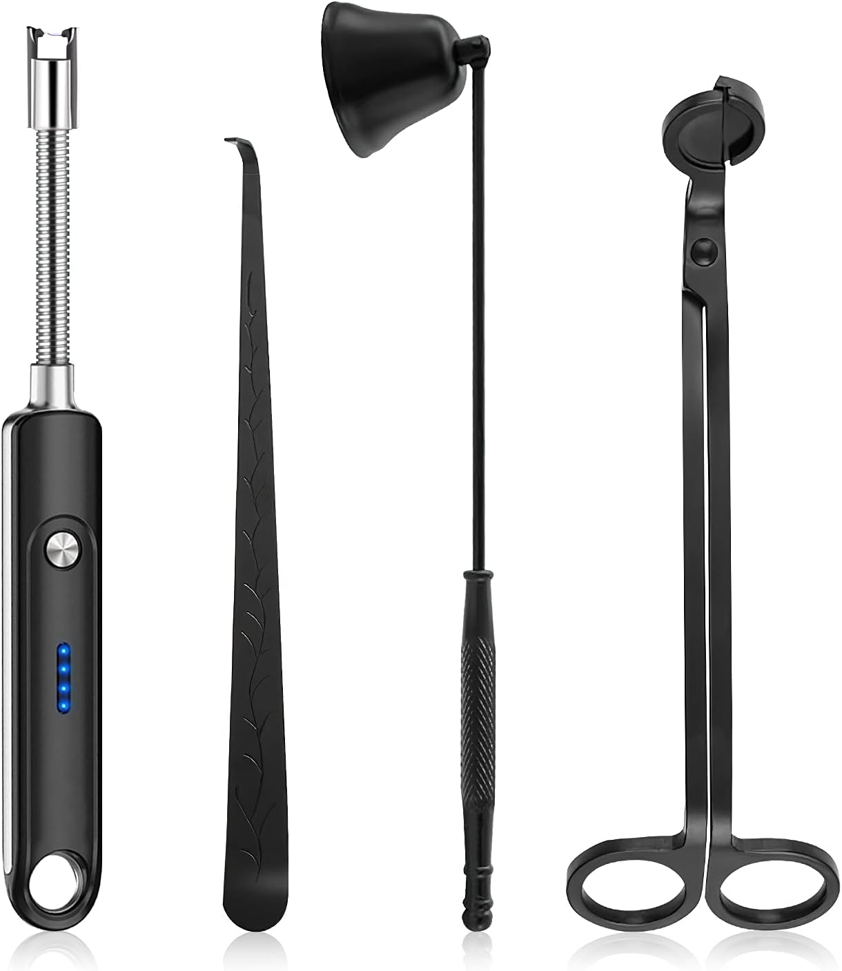 Lsnisni Candle Wick Cutter and Trimmer Set - 4-Piece Windproof Electric Lighter