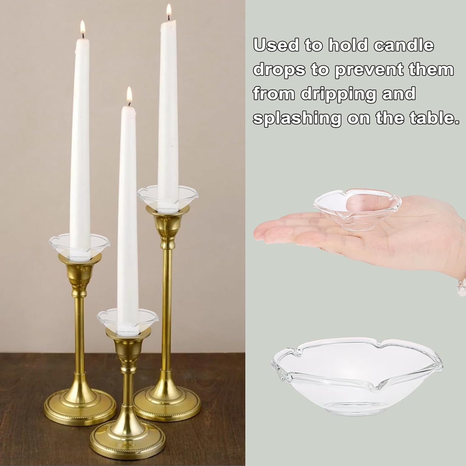 OwnMy 2PCS Glass Candle Drip Protectors