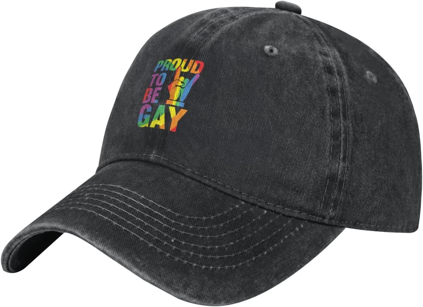 Proud to Be Gay Washed Denim Baseball Cap for Women Men
