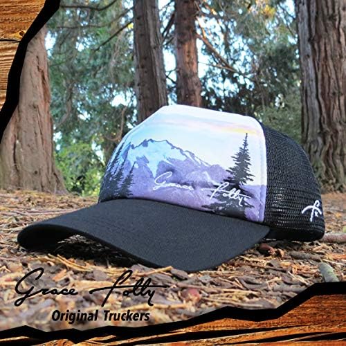 Grace Folly Mountain Trucker Hat for Men or Women