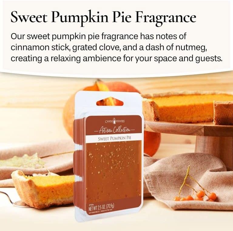 Candle Warmers Etc Artisan Wax Melts 25oz Sweet Pumpkin Pie 4-Pack