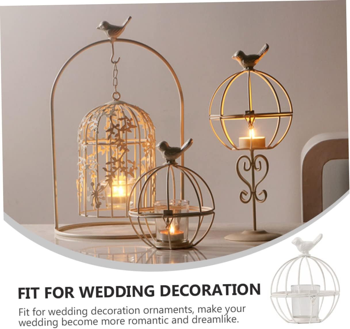 ABOOFAN Iron Candlestick Holder with Glass Bowl