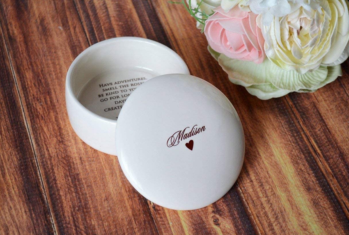 Personalized Baptism Gift Round Keepsake Box