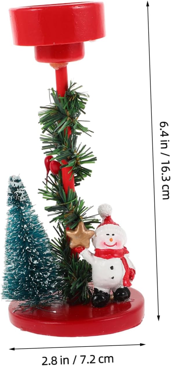 Gatuida Christmas Snowman Candle Holder Resin Statue 1
