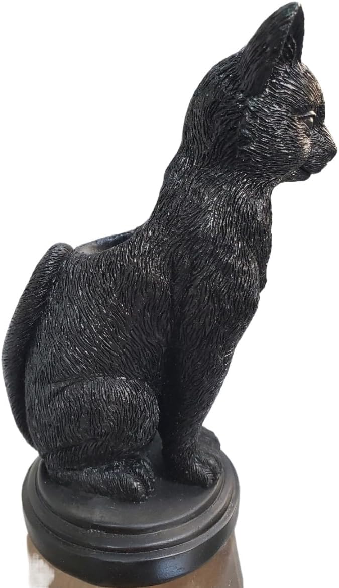 Dark Gothic Candlestick Holder - Raven Cat Wolf Halloween Decor