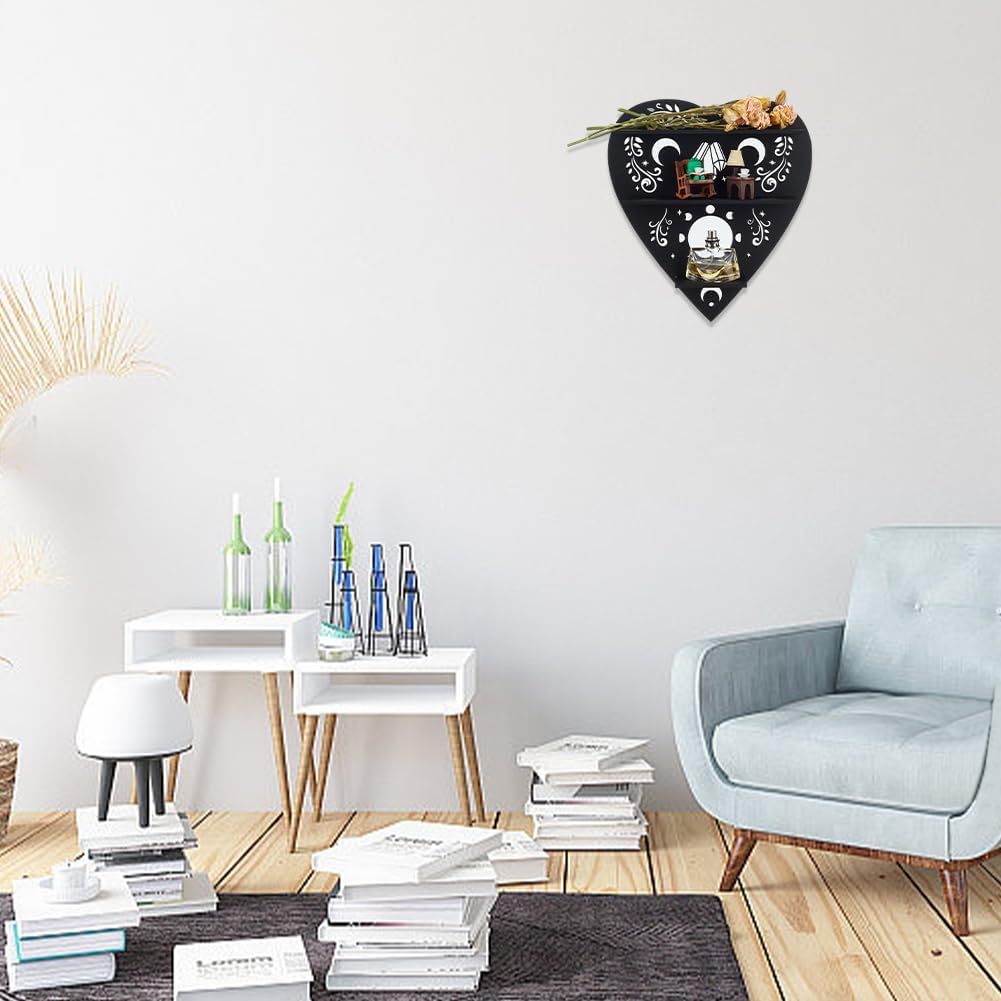 INFUNLY Heart Shape Crystal Display Shelf