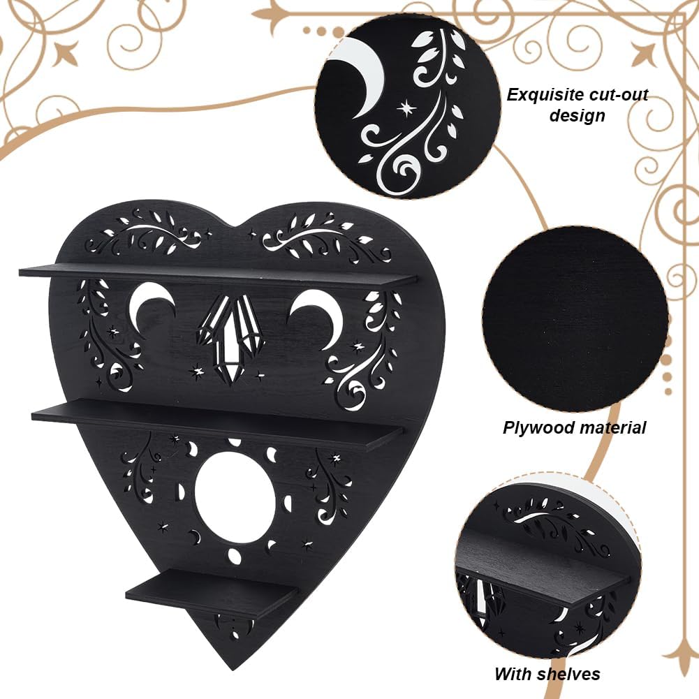 INFUNLY Heart Shape Crystal Display Shelf