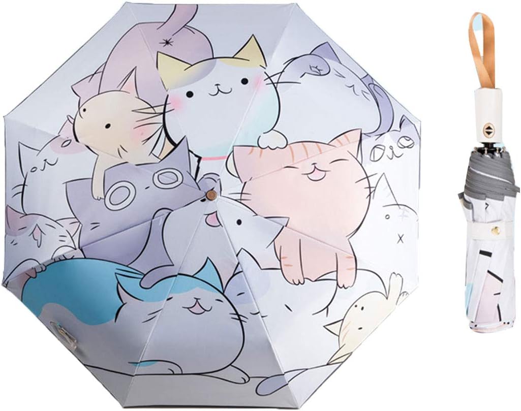 Kids Automatic Open Cartoon Waterproof Travel Umbrella - UPF 50 Protection