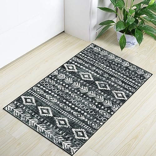 Lahome Boho Entryway Rug Non Slip Washable