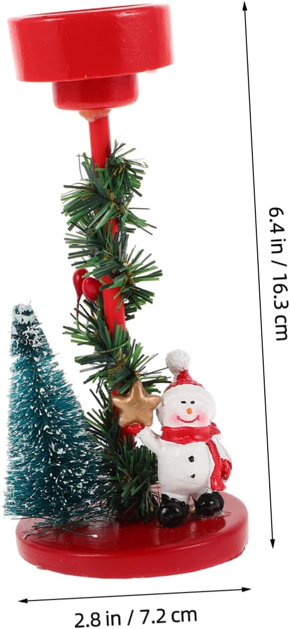 VINTORKY Cute Retro Snowman Candle Holder