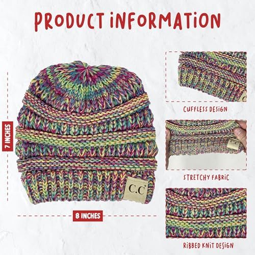 Funky Junque Solid Ribbed Beanie for Kids 2-9 Years