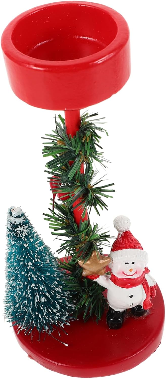 VINTORKY Cute Retro Snowman Candle Holder