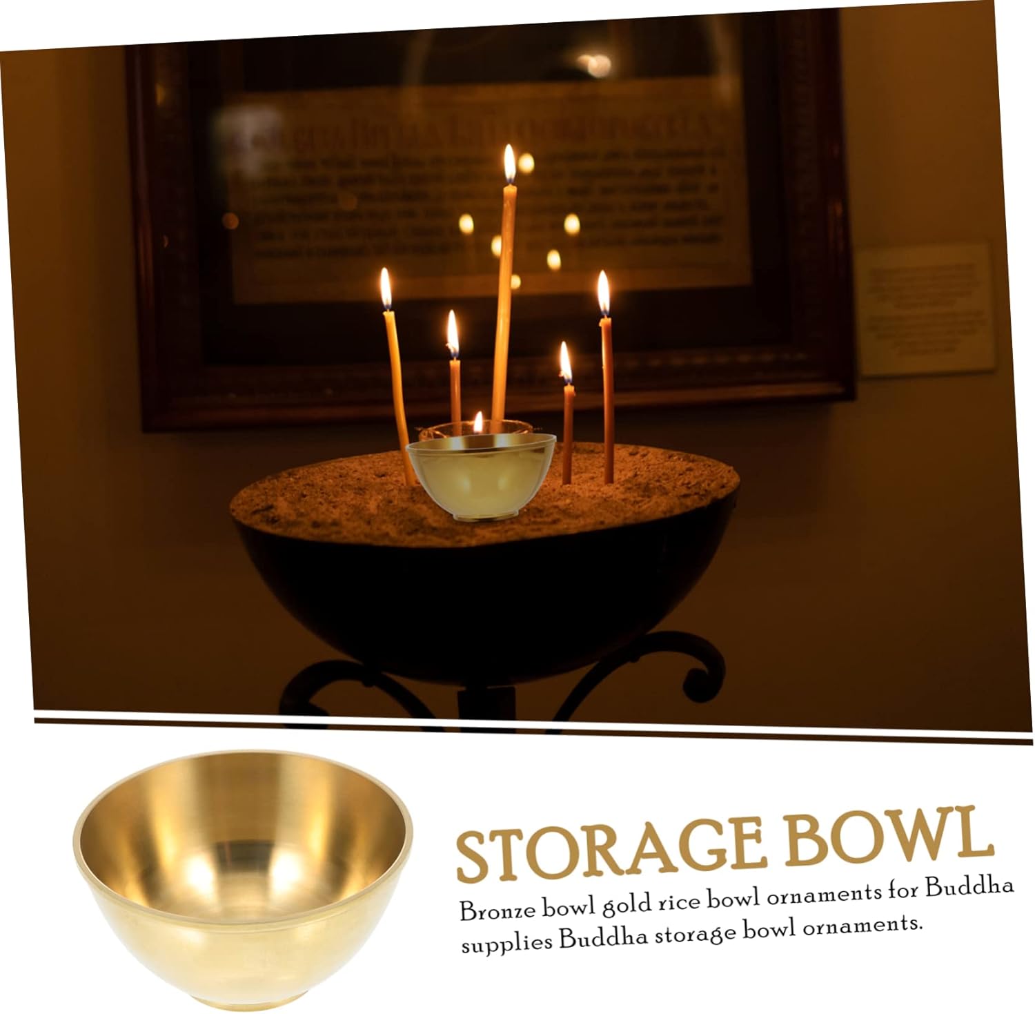 STOBAZA Gold Copper Decorative Offering Bowl 1