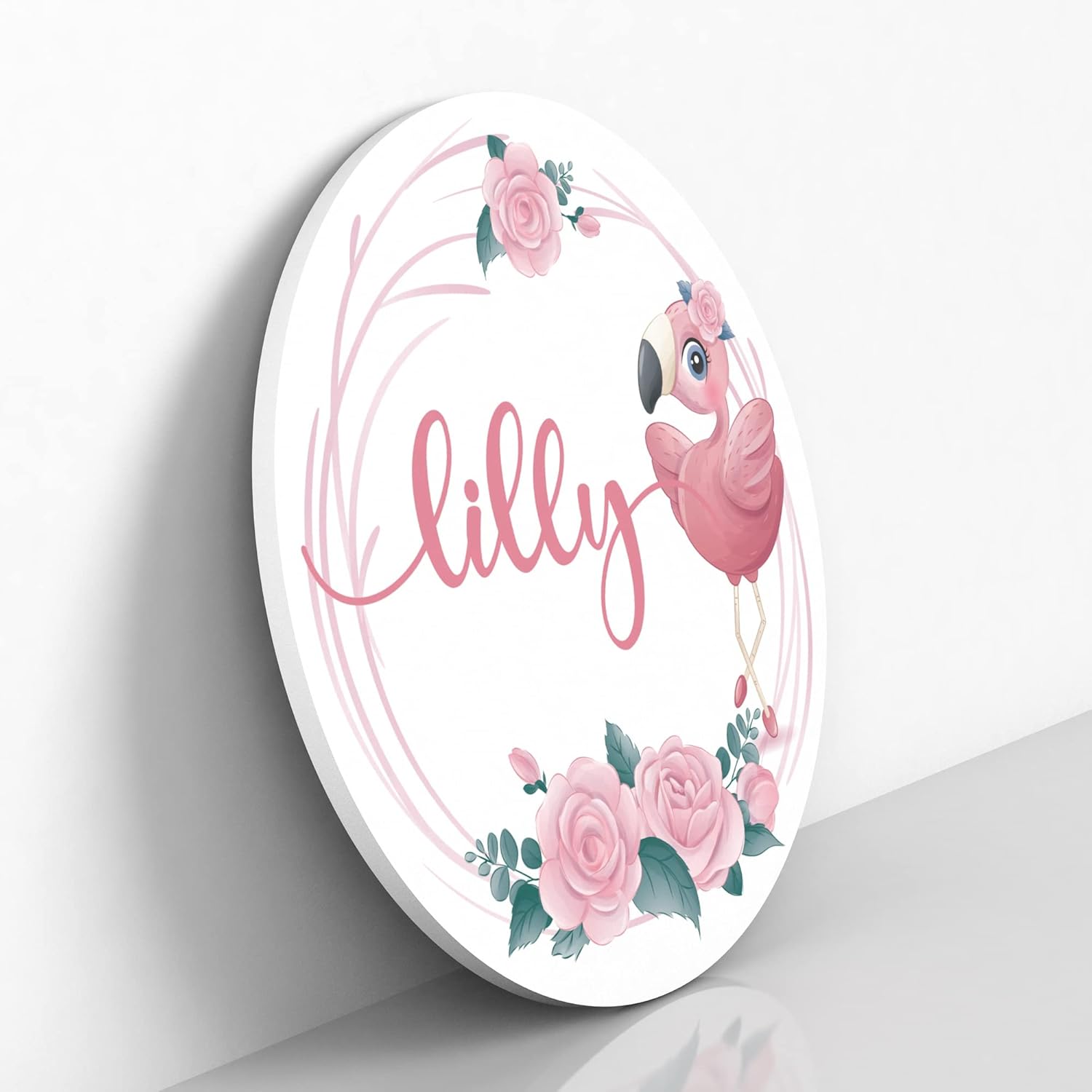 Letters by Leslie Floral Flamingo Name Sign 24 Inch 1