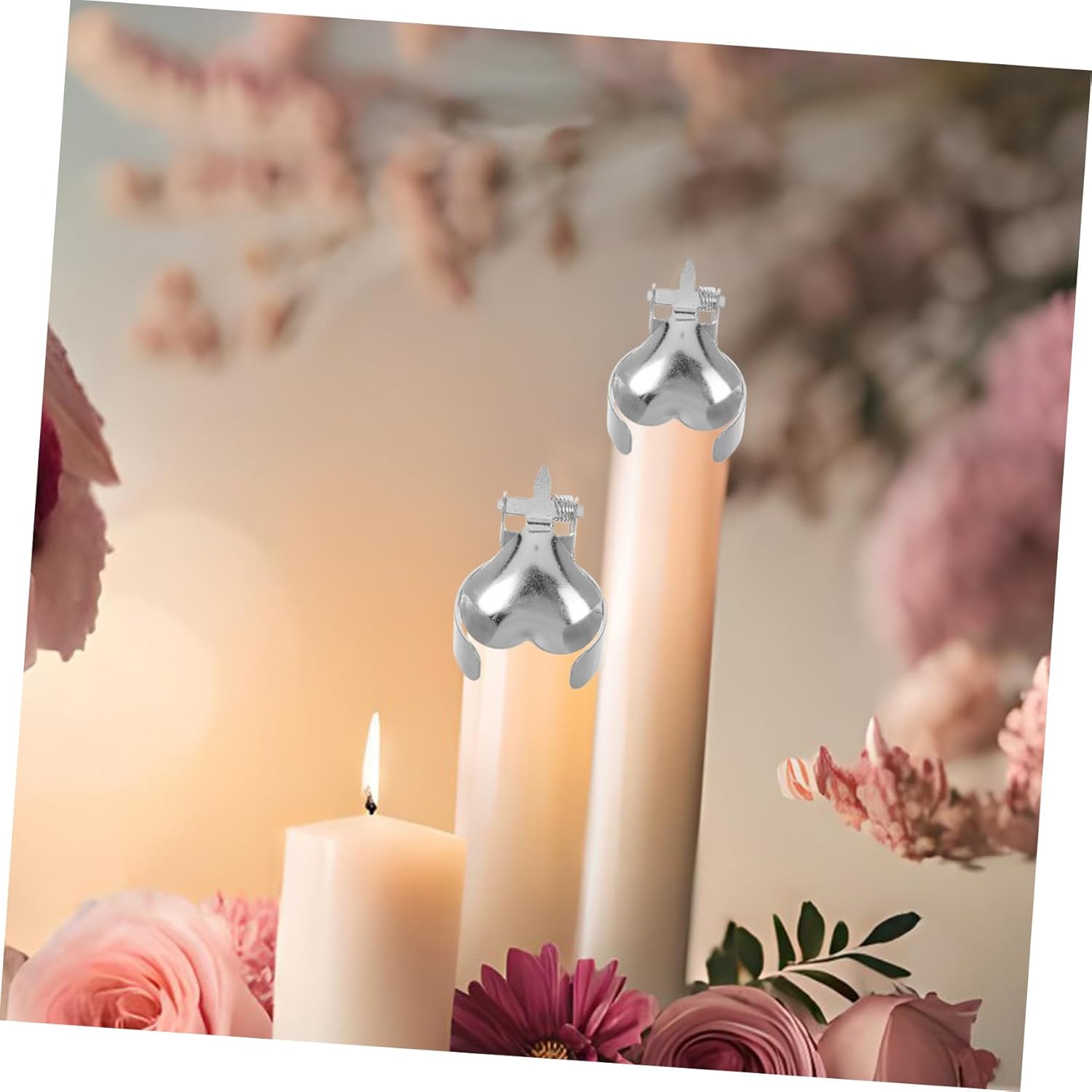 Yardenfun 2Pcs Heart Shaped Metal Candle Snuffer