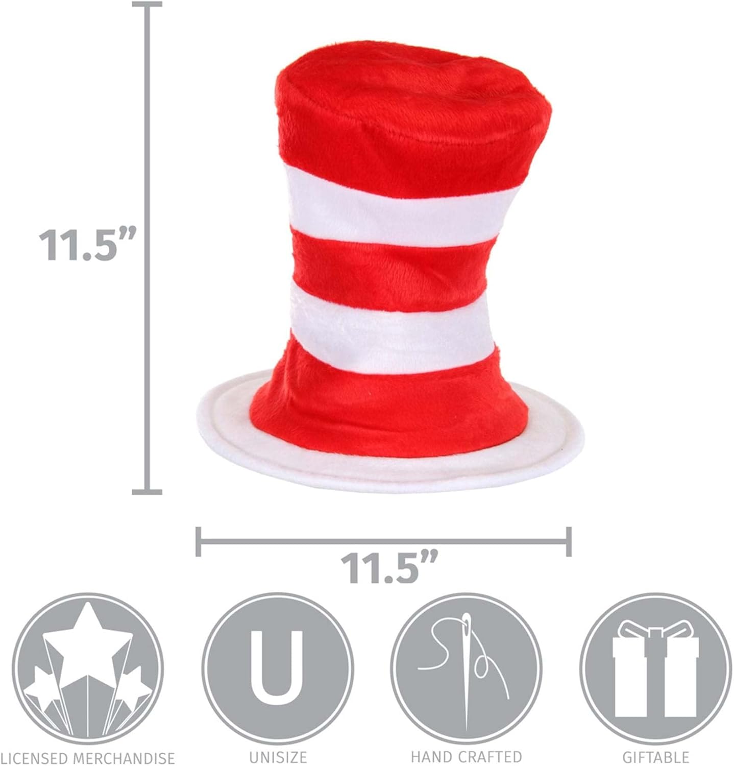 Elope Dr Seuss The Cat in The Hat Deluxe Costume Hat Standard